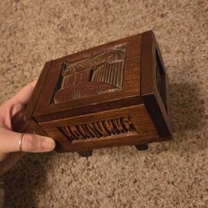 Wooden Carved Trinket Box